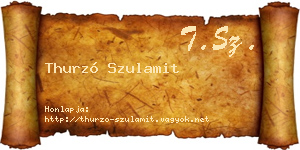 Thurzó Szulamit névjegykártya
