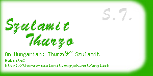 szulamit thurzo business card